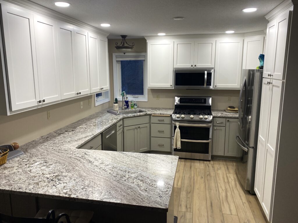 completion of restoration of water damaged kitchen